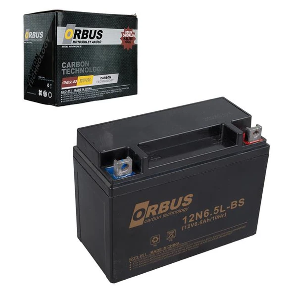 Orbus 12N6.5L-BS 12V 6.5A Motosiklet Aküsü (139 X 66 X 100 MM) (2.05Kg) - 3