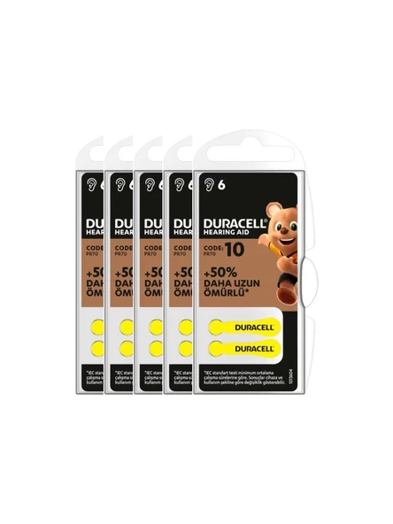 Duracell 10 Numara İşitme Cihazı Pili 6x5 30 Adet - 2