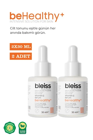 Bleiss beHelaty+ Cilt Aydınlatıcı ve Leke Karşıtı Vitamin C Serum 30 ml 2 Adet