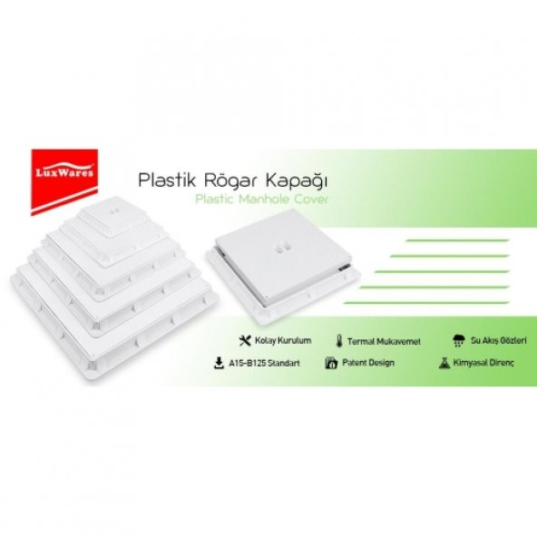 30X30 IZGARALI  PLASTİK RÖGAR MENHOL KAPAK VE ÇERÇEVE - 3