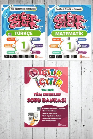 Ata 1.Sınıf 2.Dönem Gıcır Gıcır Türkçe + Matematik+ Çıtır Çıtır Soru Bankası ürün görseli 1