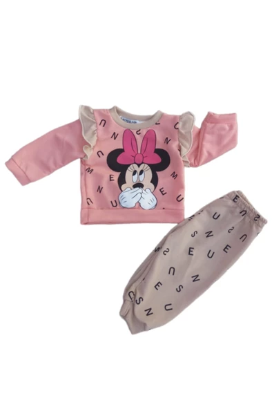 Kız Bebek Karakter Baskılı  6/24 Ay Takım