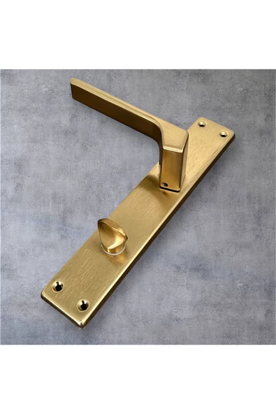 Zey Mat Altın Aynalı Wc Banyo Kapı Kolu İçeriden Sol Basar 1 Takım - Resim 4
