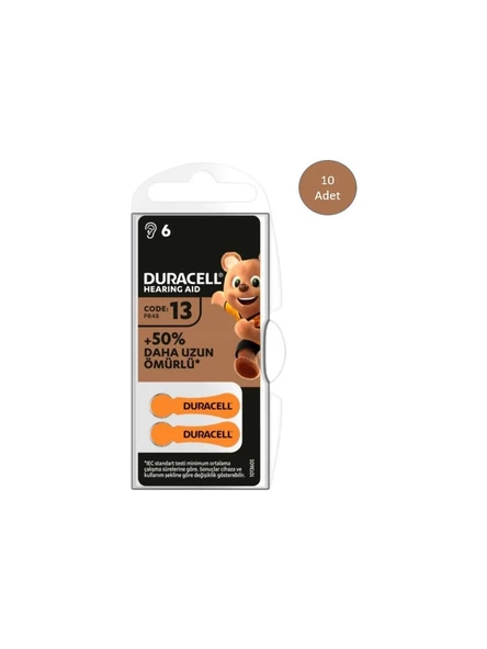 Duracell 13 Numara İşitme Cihazı Pili 6x10 60 Adet