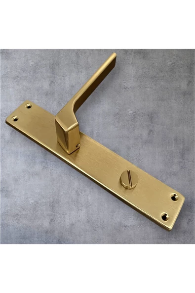 Zey Mat Altın Aynalı Wc Banyo Kapı Kolu İçeriden Sağ Basar 1 Takım - Resim 2