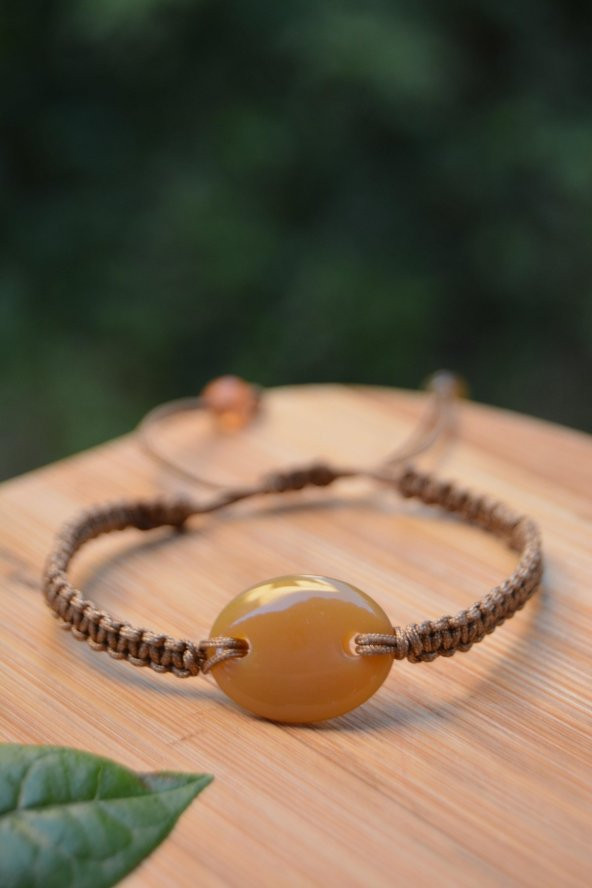 STONEAGE Akik Doğal Taş Makrome Spor Bileklik - 3