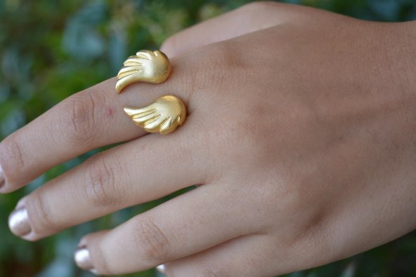 STONEAGE Altın Kaplama Kadın Melek Kanadı Bedensiz Ayarlanabilir - Resim 3