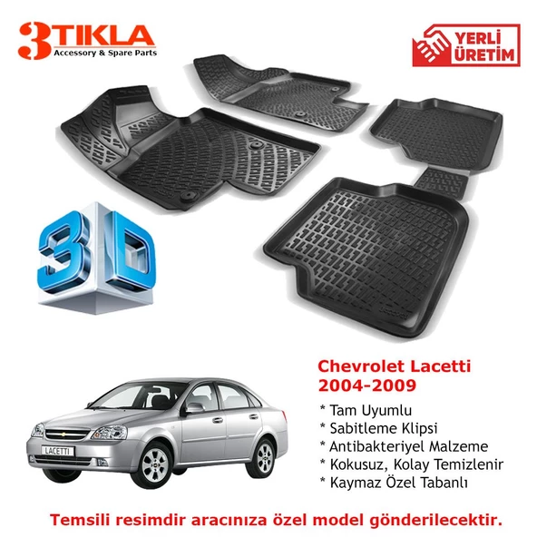 Chevrolet Lacetti 2004-2009 Premium 3D Havuzlu Paspas Seti