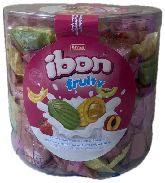 ELVAN İbon Sütlü Meyveli Şeker 1000 Gr. Silindir (1 Kutu) - 2