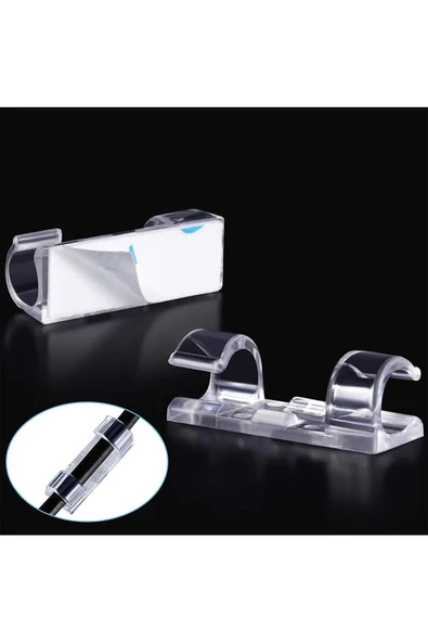 Kablo Düzenleyici Klipsler  Sabitleyici Duvar Fayans Cam Kablo Tutucu Yapışkanlı   20 Adet - 7