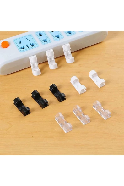 Kablo Düzenleyici Klipsler  Sabitleyici Duvar Fayans Cam Kablo Tutucu Yapışkanlı   20 Adet - 3