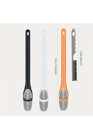 Silikon Tuvalet Klozet Detay Temizleme Ve İnce Detay Fırçası 2'Li Set - 5