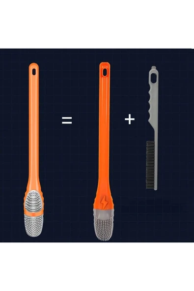 Silikon Tuvalet Klozet Detay Temizleme Ve İnce Detay Fırçası 2'Li Set - 3