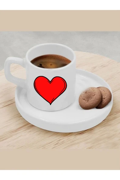 Özcan Tasarım Türk Kahvesi Fincanı Kalpli Fincan