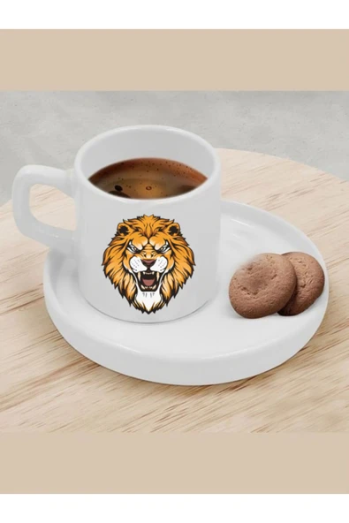 Özcan Tasarım Türk Kahvesi Fincanı Aslanlı Fincan