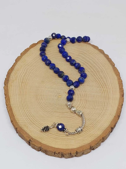 Lapis Taşı Üst Segment Faset Kesim 33lük Tesbih 8mm (54330) - Resim 6