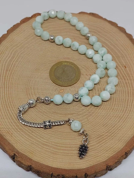 Larimar Taşı Üst Segment Faset Kesim 33lük Tesbih 8mm (42535) - Resim 6