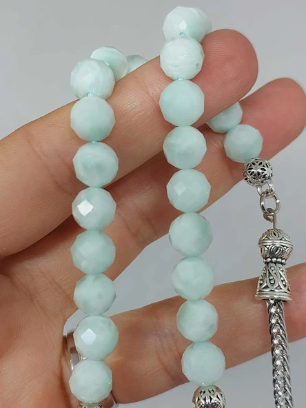 Larimar Taşı Üst Segment Faset Kesim 33lük Tesbih 8mm (42535) - Resim 2