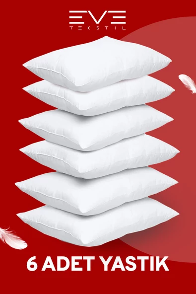 6 Adet Micro Silikon Elyaf Nonwoven Yıkanabilir Antialerjik Ev Ve Hotel Yastık 50x70cm 700 gr