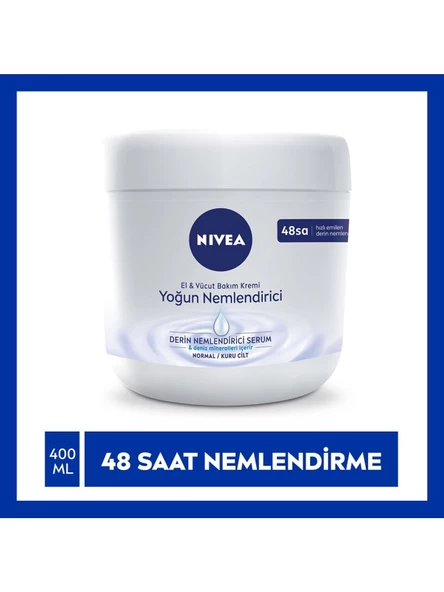 NIVEA El ve Vücut Bakım Kremi Yoğun Nemlendirici 400ml, 48 Saat Nemlendirici, Deniz Mineralleri ürün görseli 1