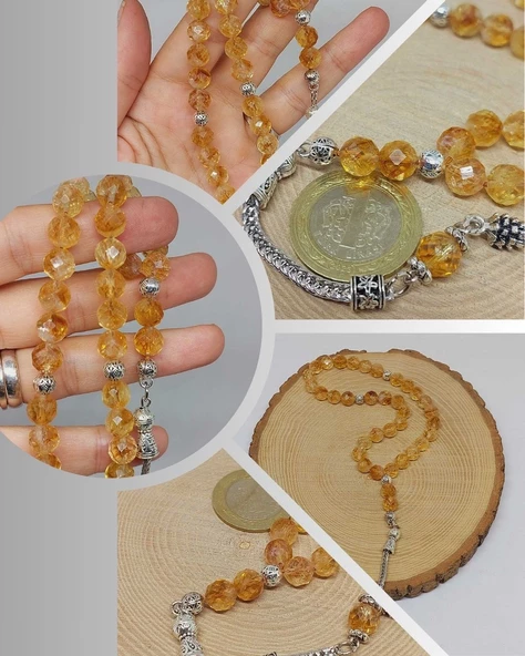 Sitrin Taşı Üst Segment Faset Kesim 33lük Tesbih 8mm (51358) ürün görseli