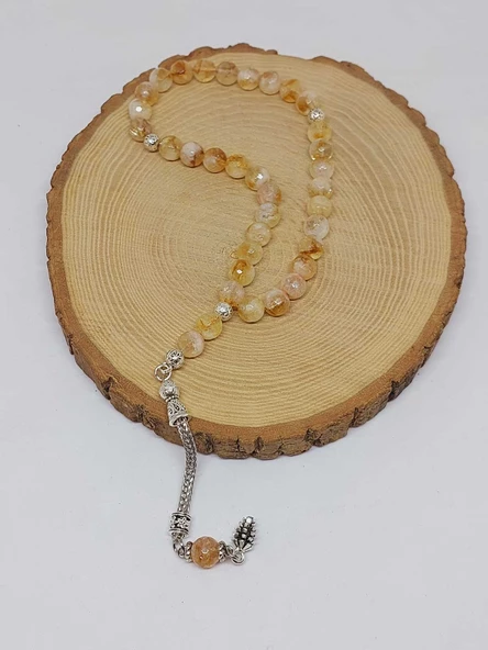 Sitrin Taşı Üst Segment Petek Kesim 33lük Tesbih 8mm (52830) - Resim 4