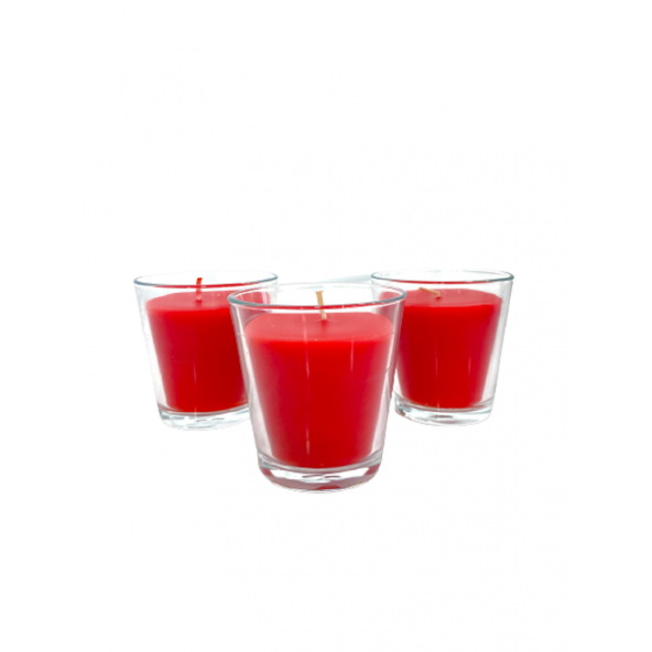 Çilek Kokulu Kırmızı Konik Bardak Mum