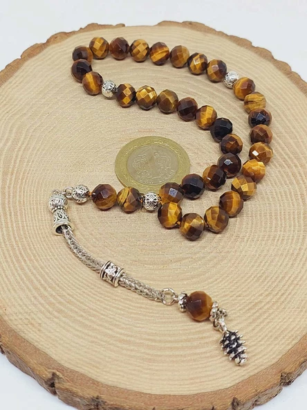 Kaplangözü Taşı Üst Segment Faset Kesim 33lük Tesbih 8mm (39555) - 6