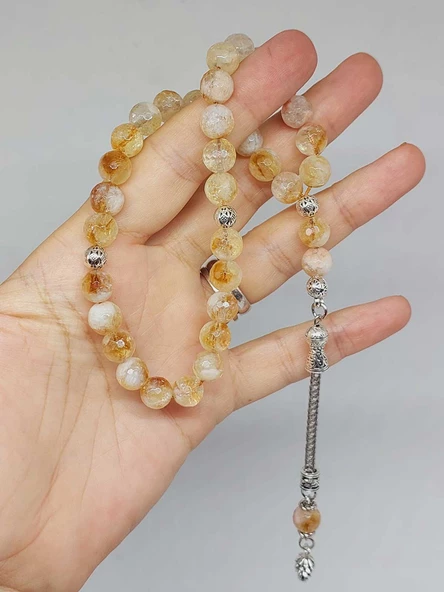 Sitrin Taşı Üst Segment Petek Kesim 33lük Tesbih 8mm (52830) - Resim 5