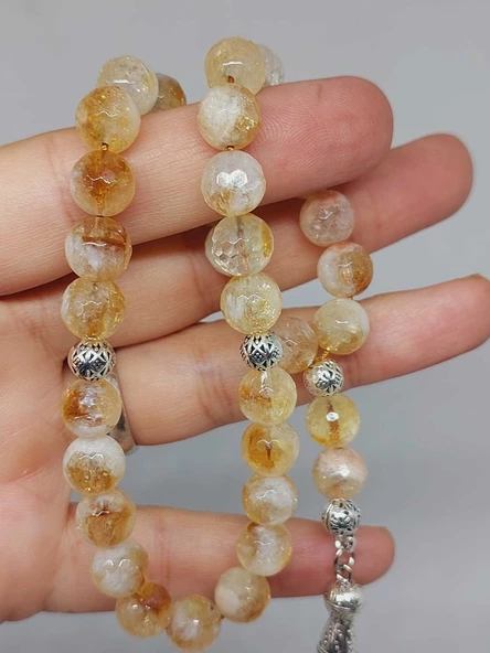 Sitrin Taşı Üst Segment Petek Kesim 33lük Tesbih 8mm (52830) - Resim 2