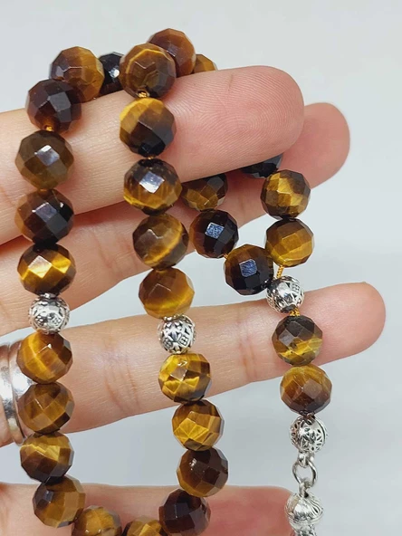 Kaplangözü Taşı Üst Segment Faset Kesim 33lük Tesbih 8mm (39555) - 2