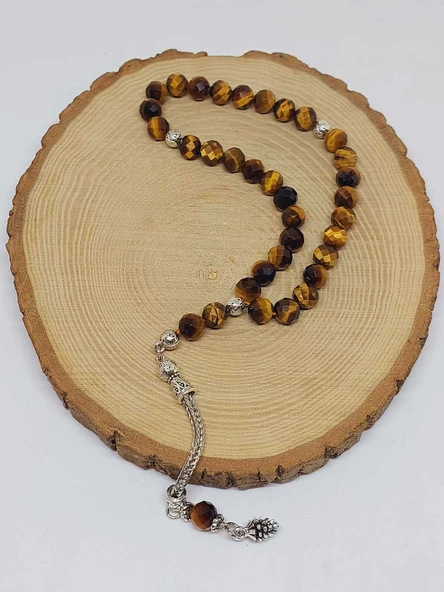 Kaplangözü Taşı Üst Segment Faset Kesim 33lük Tesbih 8mm (39555) - 4