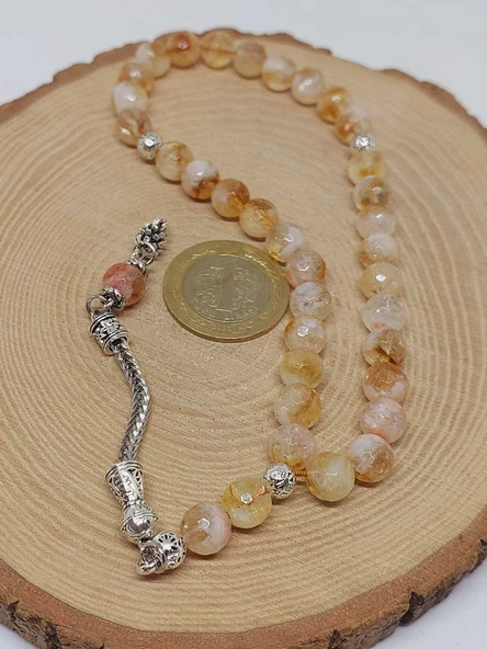 Sitrin Taşı Üst Segment Petek Kesim 33lük Tesbih 8mm (52830) - Resim 6