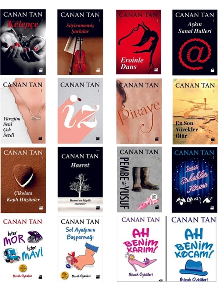 İz - Kelepçe - Eroinle Dans - Piraye - Pembe ve Yusuf - En Son Yürekler Ölür - 15 Kitap - Canan Tan