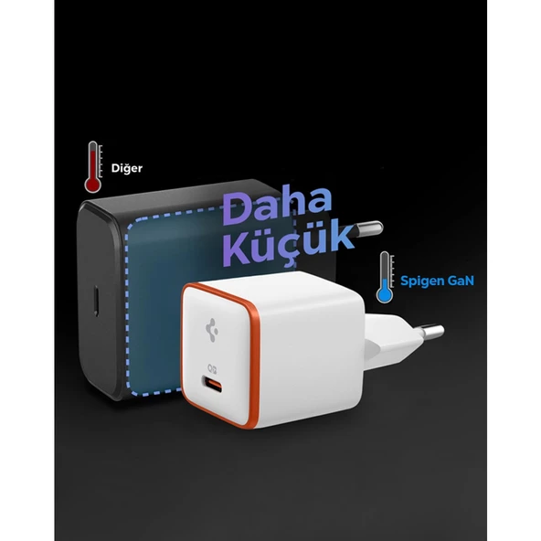 30W USB-C Ultra Mini Hızlı Şarj Aleti Samsung PPS / Isı Düşürücü GaN Destekli Akım Korumalı Güç Adaptörü iPhone & Android & iPad & MacBook Type-C White - ACH08449 - 8