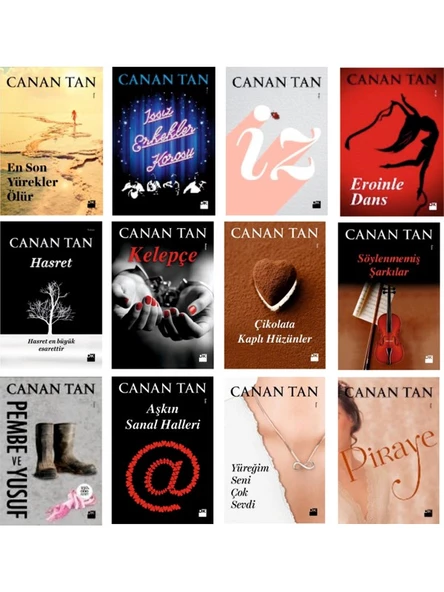 En Son Yürekler Ölür - İz - Eroinle Dans - Hasret - Kelepçe - Çikolata Kaplı Hüzünler - Aşkın Sanat Halleri - 12 Kitap - Canan Tan