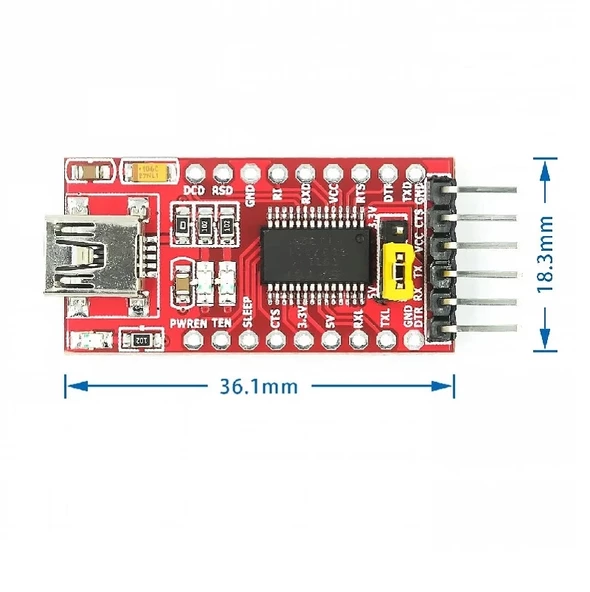 FT232RL USB to RS232 TTL UART Çevirici Modül Seri Port Haberleşme Arduino Mcu - Resim 6