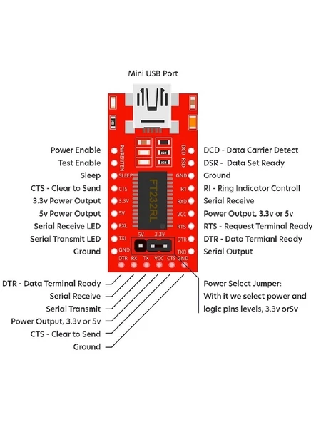 FT232RL USB to RS232 TTL UART Çevirici Modül Seri Port Haberleşme Arduino Mcu - Resim 5