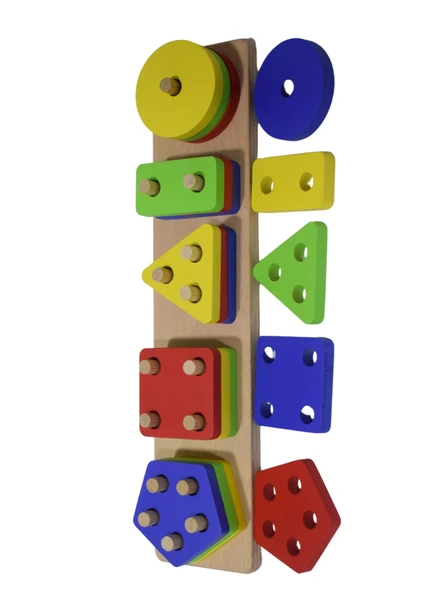 Eğitici Ahşap Şekilli Montessori Geçmeli Bul tak (4LÜ SET) Oyun Kokusuz, Sağlıklı, Boyası Çıkmaz - 7