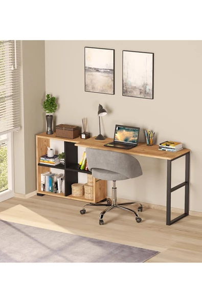 Gardenya L Katlanır Kitaplıklı Çalışma Masası