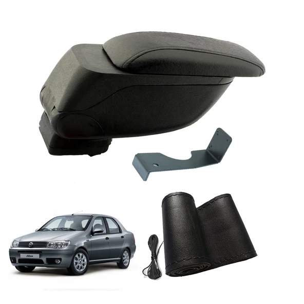 Eko Set Fiat Albea 2005 Geniş Hacimli  Delmesiz Çelik Ayaklı  Kolçak ve Direksiyon Kılıfı