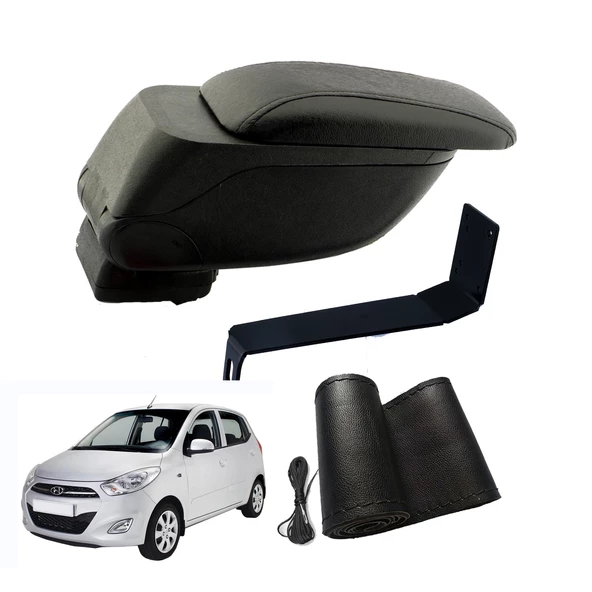 Eko Set Hyundai i10 2010 Geniş Hacimli  Delmesiz Çelik Ayaklı  Kolçak ve Direksiyon Kılıfı