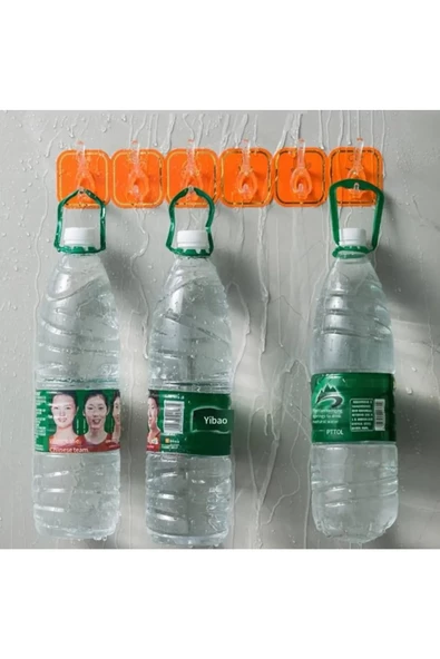 TİNEKE 6 Kancalı Kendinden Yapışkanlı Askı Tek Parça Renkli Pratik Duvar, Banyo, Mutfak Askısı