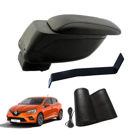 Eko Set Renault Clio V 2022 Geniş Hacimli  Delmesiz Çelik Ayaklı  Kolçak ve Direksiyon Kılıfı