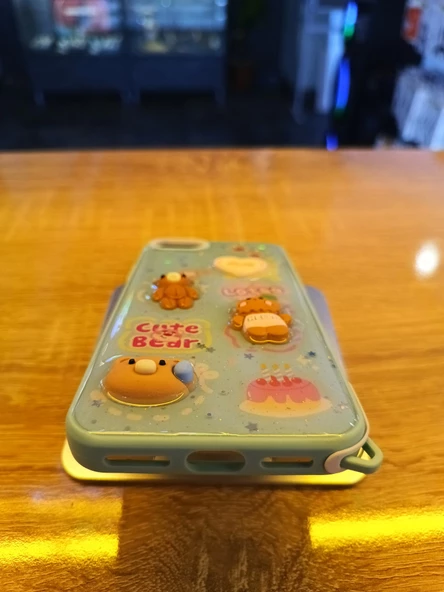İPhone 7/8/SE Uyumlu Kabartma Figürlü Darbe Korumalı Kapak Little Bear Kılıf - 3
