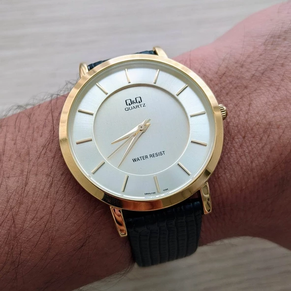 Q&Q Q944J100Y Gold Siyah İnce Kasa Vintage Erkek Kol Saati - 3