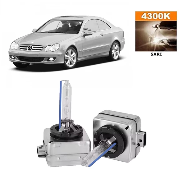 Mercedes CLK Serisi C209 2002-2009 Xenon D1S / D1R 4300K Sarı HID Xenon Ampul 2 Adet