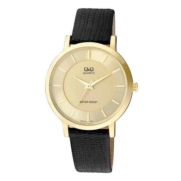 Q&Q Q944J100Y Gold Siyah İnce Kasa Vintage Erkek Kol Saati