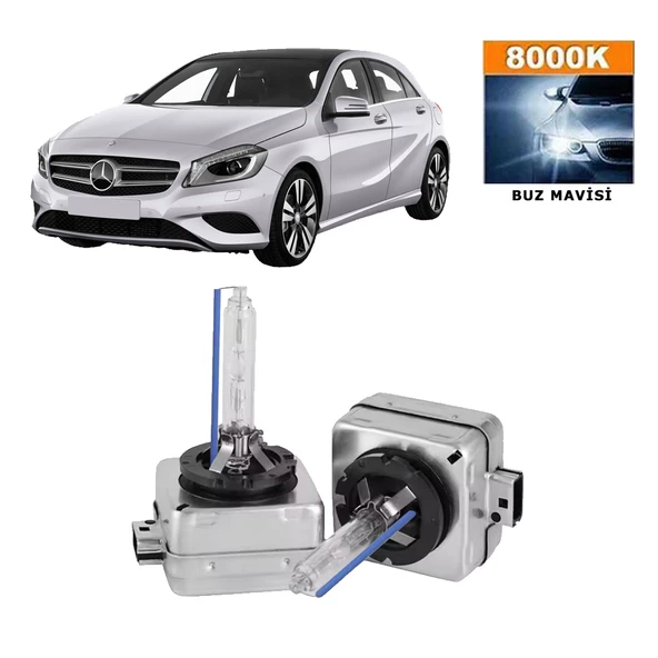 Mercedes A Serisi W176 2012-2018 Xenon D1S / D1R 8000K Buz Mavisi HID Xenon Ampul 2 Adet