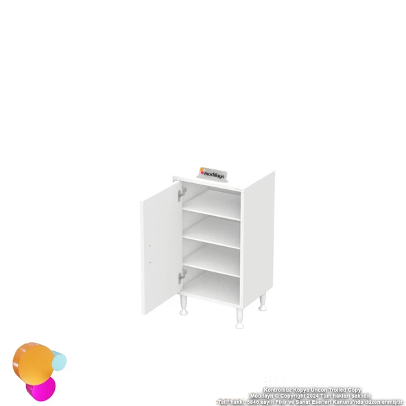 Modilayn SÖKE Küçük Alanlar İçin Akıllı Çözümler 40x75x32,5 cm’ lik 1 Kapaklı 4 Göz Raf Dolap - Resim 7